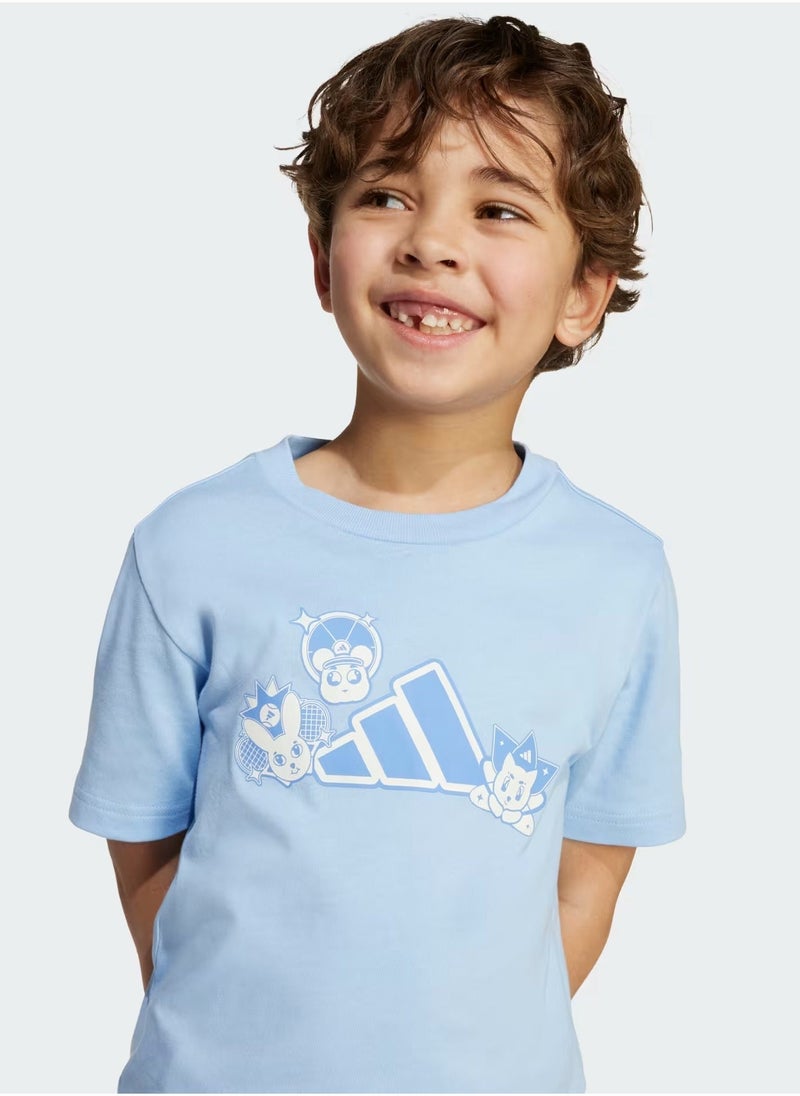 Adidas Kids Anime Pets Graphic T-Shirt - Image 1